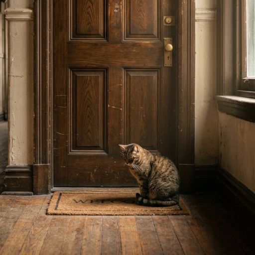 Ansiedade por Separação em Gatos: Sinais de Alerta e Soluções Práticas 2 Gato miando sozinho na porta após o tutor sair para o trabalho.