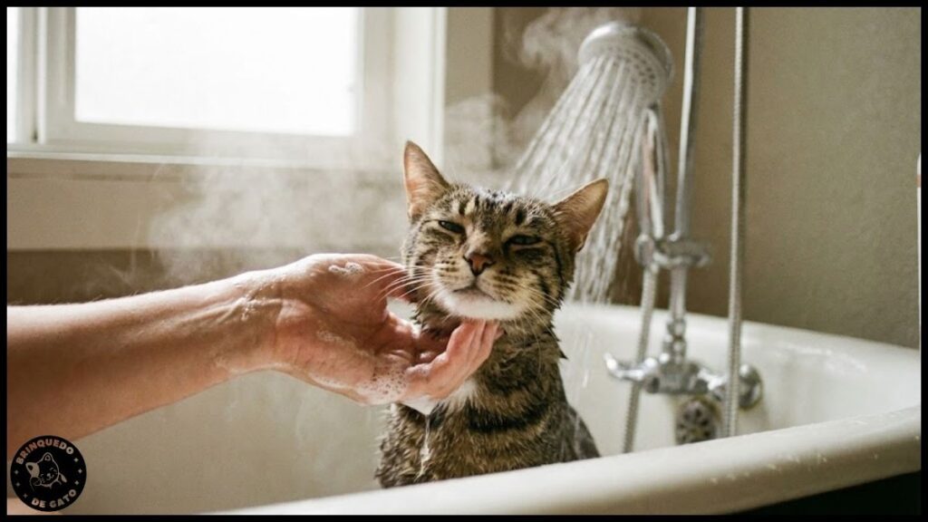 como dar banho no gato 5