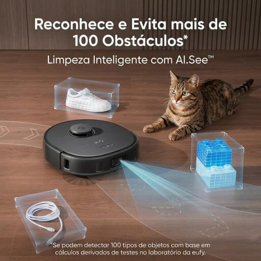 Aspirador robô para pelos de gatos a utilizar inteligência artificial para desviar de obstáculos e sapatos no chão da sala
